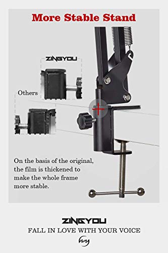 Zingyou Condenser Microphone Bundle, Zy-007 Professional Cardioid Studio Condenser Mic Include Adjustable Suspension Scissor Arm Stand, Shock Mount And Pop Filter, Studio Recording & Broadcasting #TOP4