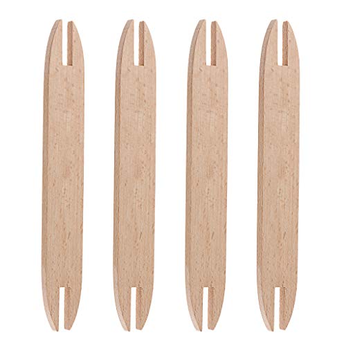 4pcs Natural Wooden Shuttles Weaving Sticks Weaving Accessory Bundle for Knitted