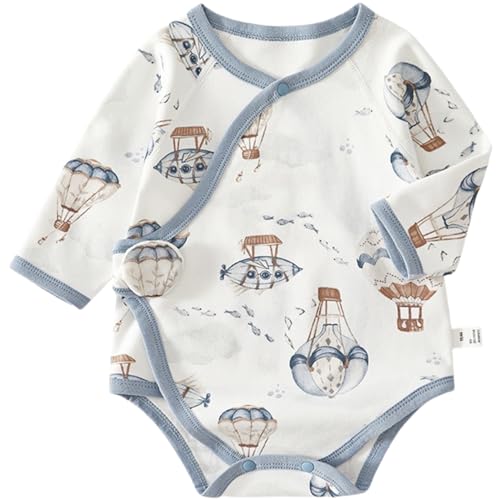BINIDUCKLING Kimono Style Baby Wrap Over Long Sleeve Bodysuit wit...