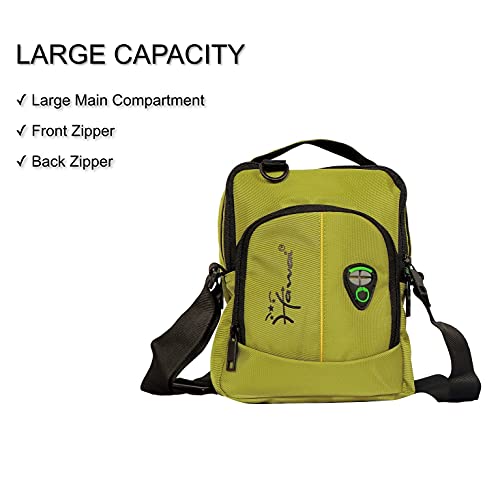 Image of Hawai PVC Coated Water Resistant Polyester Nylon Casual Sling Messenger Side Bag for Office College Outdoor Travel Daytrip-PUBWC1 for Men Women