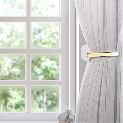 Curtain Holders Gold Curtain Holdbacks Self Adhesive Drapery Curtain Tiebacks L Shaped Curtain Hooks Nordic Style Window Treatment Holdbacks For Home Office Decorative Curtain Decor（White, 2 Pcs） #TOP6