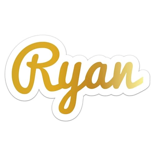 Ryan Name Sticker - Vinyl Waterproof Decal for Car, Laptop, Wall, Window, Book Case, Water Bottle, Bumper Sticker Size - 6'' Longer Side