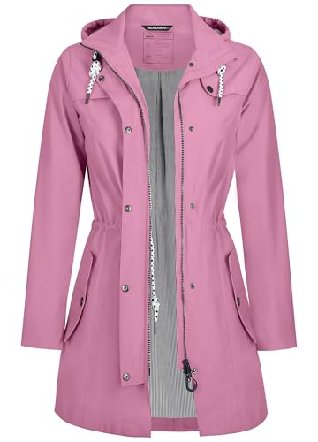 EnduaReve Regenjacke Damen Lang Wasserdicht Atmungsaktiv...
