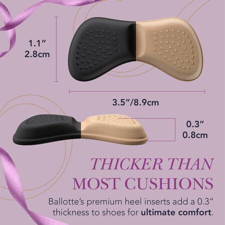 Image of Ballotte Premium Heel Cushion Pad Heel Grips for Women Shoes Back of Feet Pads for Shoes that are Too Big Foot Inserts for Women & Men Arch Support Grips for Better Mobility (Multicolor 3m (12 Pack)