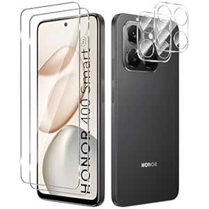 Yenwen für Panzerglas für Honor 400 Smart 5G Schutzfolie, 2 Stück Displayschutz mit 2 Stück Kameraschutz Glas, 9H Härte Schutzglas Handy Folie HD Klar Panzer Schutz Glas