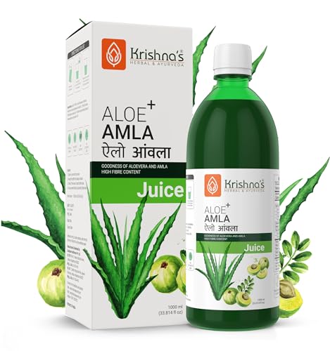 Image of Krishna's Aloe Vera Amla Mix Juice - 1000 ml | A Perfect Mix for Healthy Skin