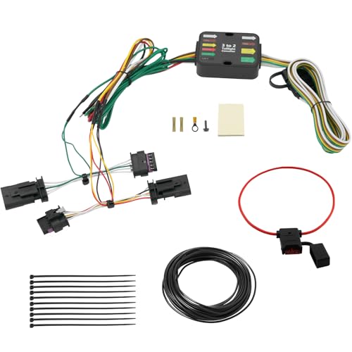 118869 Trailer Wiring Kit, 4-Way Flat Trailer Wiring Harness Compatible with 2017-2023 Tesla Model 3 2020-2023 Tesla Model Y
