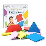 Odoorgames Magnetic Pattern Blocks - 10 Shapes - Magnetic Shapes for Whiteboard & Math Manipulatives