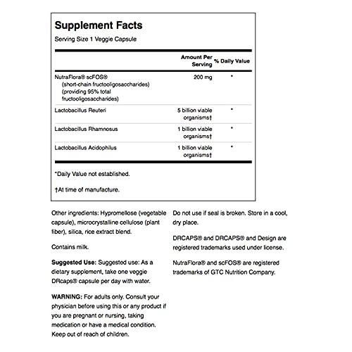Swanson L. Reuteri Probiotic Plus W/L. Rhamnosus L. Acidophilus & Fos Prebiotic Digestive Support - Promotes Gut Health W/ 7 Billion Cfu Per Capsule - (30 Veggie Capsules) 2 Pack #TOP2