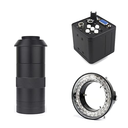 ラボ用顕微鏡アクセサリー 13MP VGA産業用ビデオデジタル顕微鏡カメラ100x-300xズームCマウントレンズ(100X)