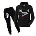 Xpialong Jogging Survêtement De Football France 2 étoiles Enfant Sweat à Capuche avec Poche (Style1,9-10 Ans)