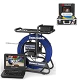 HBUDS Self Leveling Sewer Camera 165ft with 512Hz Sonde, 0.28in Thicker Cable Drain Camera, Distance Counter, Audio/Video Record, Keyboard Input, 10.1'' 1080P IPS Screen Pipe Plumbing Camera Snake