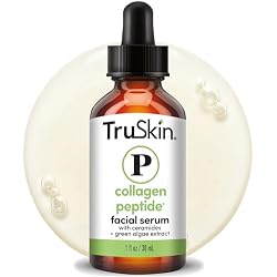 TruSkin Peptide Serum for Face with Tripeptide-29 & Ceramides, 1 fl oz | Multi-peptide formula with Ceramides helps support collagen, skin barrier & firmer-looking skin for smoother texture