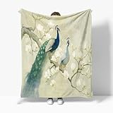 Grün Bedruckte Sherpa Decke 100 x 130 cm für Kinder und Erwachsene...