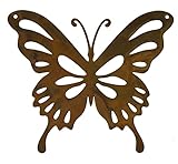Rostikal 3er Set Schmetterling Deko zum Hängen 12 x 14 cm Rost Deko für Garten Frühling Hängedeko Fenster