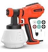 HOYOA Paint Sprayer, 800W HVLP Electric Paint Spray Gun with 1200ml Container, 6 Nozzles & 3 Patt...