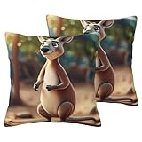 Photo Gallery duwaa set di 2 federe per cuscini con stampa di canguro e zoo con cartoni animati, per soggiorno, letto Photo Gallery duwaa set di 2 federe per cuscini con stampa di canguro e zoo con cartoni animati, per soggiorno, letto