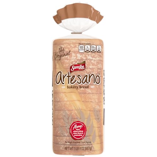 Sara Lee Artesano Original Artisan Bread, 20 Oz Loaf of White Bread Without Artificial Preservatives