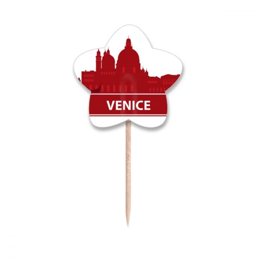 Cure-dents drapeau étoile rouge Venise pour buffet et apéritif dînatoire