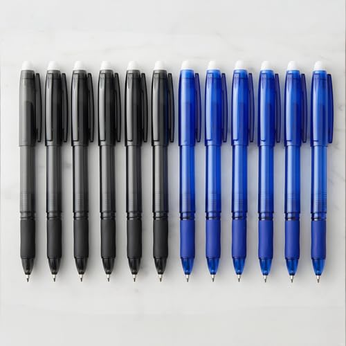 VILMA Bolígrafos Gel Borrables 12 Pack Azul y Negro 0.7mm miniatura 1