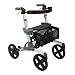 ROSG Marcheurs pour Personnes âgées Walker Chariot d'achat pour Personnes âgées Marcheur portatif Pliant avec siège Marcheur à Quatre Roues Marcheur réglable en Hauteur Cadeau déambulateur M