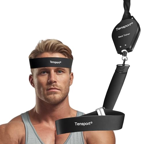 Tensport NeckPro Adjustable Neck Trainer - Hands-Free Neck Strengthener, Pain Relief & Rehabilitation Device, Compact Home Fitness Solution with Safety Release and Customizable Resistance by Tensport - Used condition - US$23.75