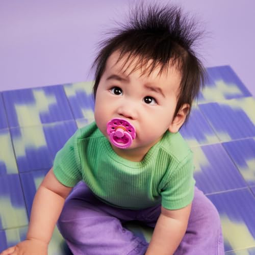 Image of BIBS Color Pacifier 2-Pack, BPA Free Pacifiers, Round Nipple. Natural Rubber Latex, Size 2 (6-18 Months), Matcha /Cactus
