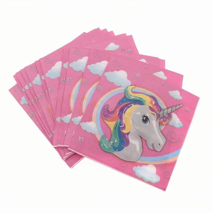 PartyMane Unicorn Theme Tissue Paper/Unicorn Napkin/Happy Birthday Theme Party Supplies 20pcs 3