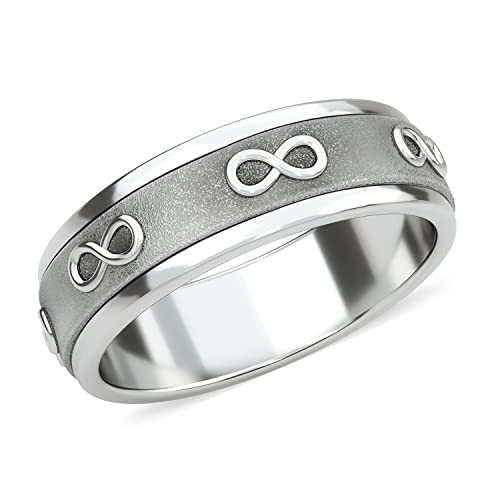 Shop LC Spinner Band Rings Engraved Design on 925 Sterling Silver Handmade, Vintage, Boho Celtic Jewelry Ring for Women for Stress and Anxiety Relieving, Mood Relaxation and More Unique Gifts for