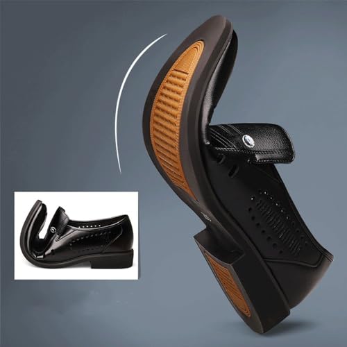 Mens Dress Oxford Shoes Fashionable Leather Classic Slip-on Non Slip Low Top Party Loafers(Black,9)2