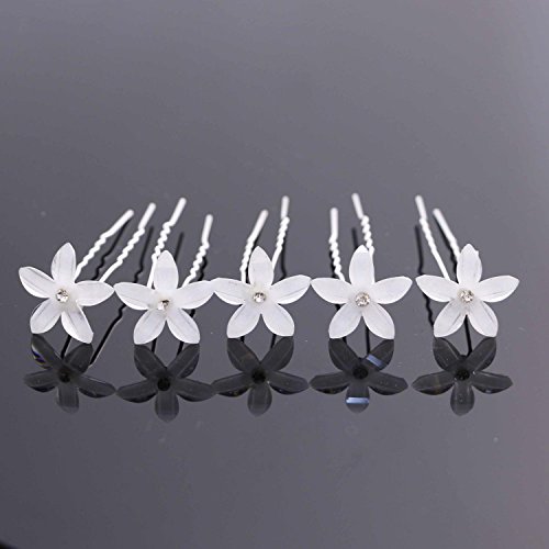 Aukmla Wedding Hair Pins Set of 6 Flower Bridal Headpieces Flower Bobby Pins for Women and Girls (Pack of 6)