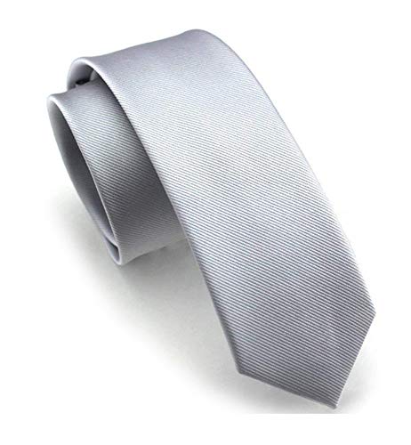 Men Light Silk Grey Silver Skinny Ties Woven Neckties Creative Design Gifts For Him Guy #TOP18
