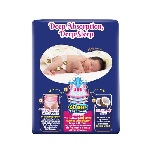 Image of Mamypoko pants Extra Absorb| Pant Style Baby Diapers (XXL), 7 Count, 15-25kg||Deep Sleep Diapers| Soft gentle fit |Deep Absorbent Crisscross | Skin Friendly with Coconut Oil