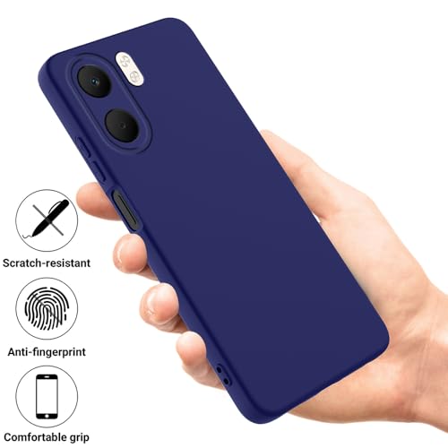 Image of Back Cover for Oppo A5x 4G / A5x 5G | Full Camera Protection | Premium Liquid Silicon Case | Flexible Bumper Case for Oppo A5x 4G / A5x 5G (Dark Blue)