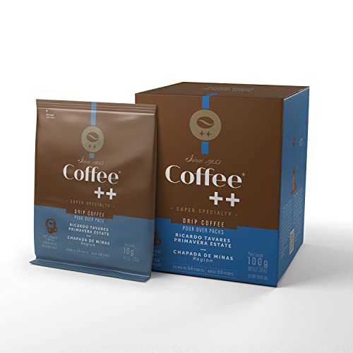 Coffee Plus Specialty Single Serve Pour Over Drip Coffee by RICARDO TAVARES │ Medium Roast │ Cup of Excellence Grade 84+ │ 100% Arabica Coffee │ Box with 10 units