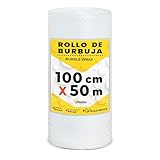 MUNTRADE Rouleau de papier bulle Idéal pour l'emballage, le déménagement et la protection 100 cm x 50 m