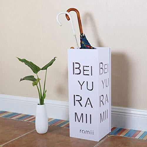 Porte-parapluie blanc géométrique avec structure ventilée anti-humidité - 3