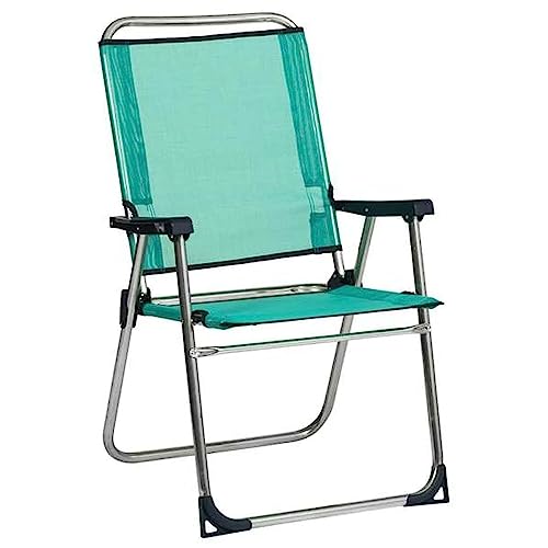 Alco-637ALF-0030 Sillón Fijo Seguridad Respaldo Alto, fibreline, Solido, Color Azul Verdoso, 86x58x8.5 cm (1-637AZ)