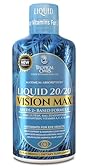 Liquid 20/20 Vision - Eye Vitamin Formula w/20mg Lutein, 4mg Zeaxanthin, 4mg Astaxanthin for Vision Support –Max Absorption- Great Taste & No Pills to Swallow– 32 Serv, 32oz