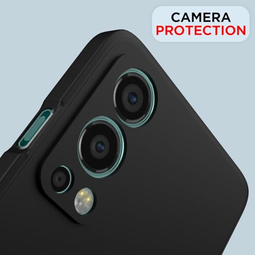 Image of Outlouders Back Cover for Oneplus Nord 2 5G | Camera Protection | Durable Soft Matte Silicone Bumper Case (Black)
