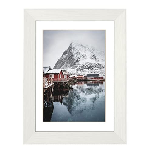 【木製フォトフレーム/ドイツ hama Oslo 正規輸入品】ドイツデザイン・ドイツ国内にて品質管理/お洒落なヨーロッパデザインが特徴/30x40cm/ヴィンテージスタイルを採用した現代的なフォトフレーム/ホワイト
