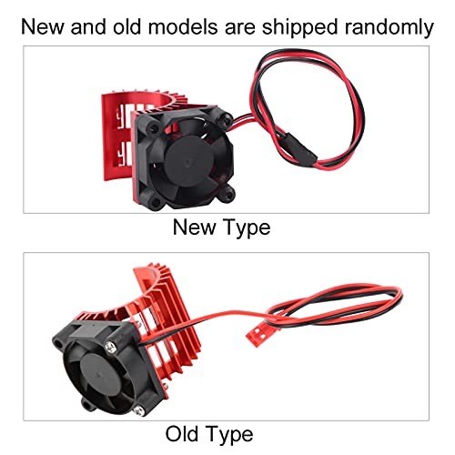 Drfeify Rc Motor Heat Sink, Aluminum Alloy + Plastic Motor Heat Sink Compatible With 380/390 Motor 1/16 Rc Model Boat With Jst Plug(Red) #TOP2