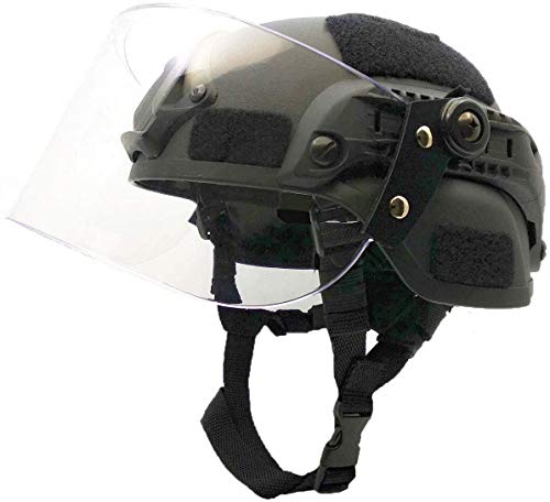 N / A Airsoft Tactical Schutzhelm, Mich 2000 Action Version Taktischer Helm mit NVG-Halterung und vandalensicherer Visiermaske für Erwachsene, Outdoor-Enthusiasten, Taktik-Fans