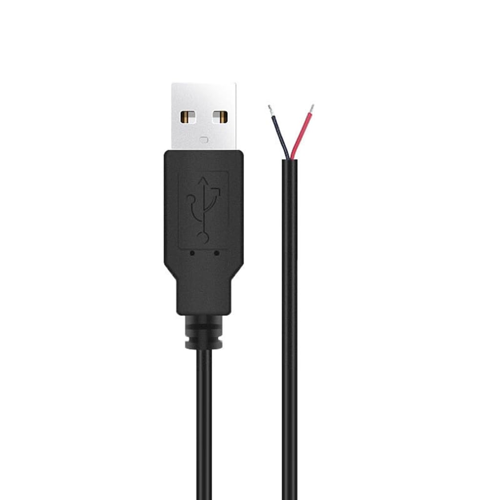Tsophreniq 30cm/100cm/200cm Power Supply Cable 22AWG USB Male 2Pin Bare Wire 5V Charging Cord Extension Wire for LED Light