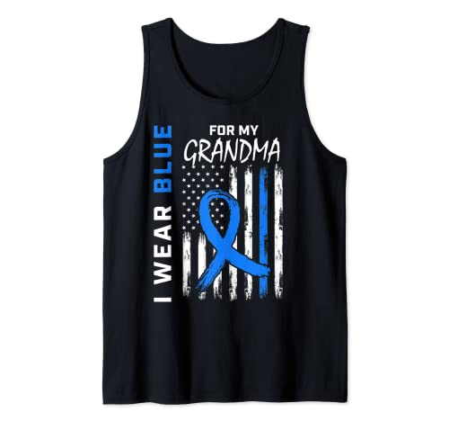 Bandera de concienciación sobre el cáncer de colon de la abuela azul Camiseta sin Mangas