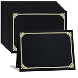 Certificate Holders 8.5x11 Inch Diploma Cover 10 Pack Black Certificate Covers with Gold Foil Border Certificate Folders for Letter Size 8.5 x 11 Inch Graduation Award Certificates Cardstock Documents