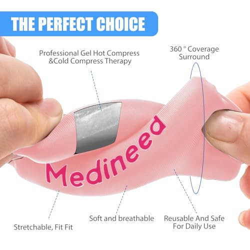 Image of 2PCS Finger Sleeves Gel Ice Pack, Lasting Cold Compress Freeze Sleeve, Reusable Finger Brace Ice Packs for Injuries, Arthritis, Tendonitis, Gout, Sprains, Middle Protectors (Pink)