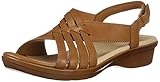 Clarks Women's Loomis Cassey Sandal, tan Leather, 080 M US