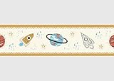 Selbstklebende Bordüre Hellgelber Kosmos AG Design, AWBD 8058 | Wasserfest Kinderzimmer Wand Aufkleber Dekoration | Wandbordüre für Mädchen und Junge | Folie | Breite 500 cm x Höhe 13.8 cm