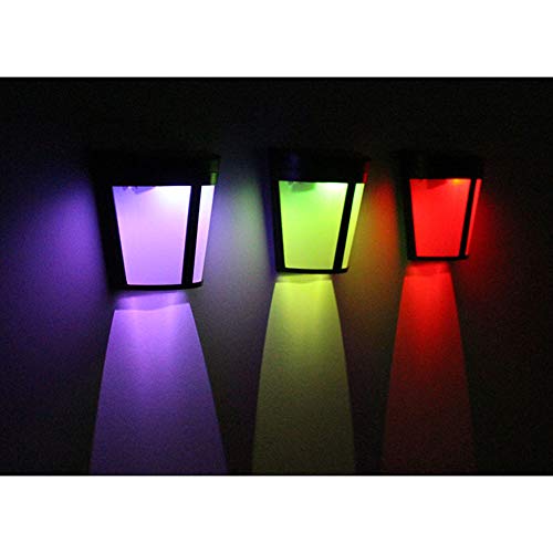 Festnight 1.2V 1W 2 LED energia solar parede lâmpada 2 modos de iluminação efeitos ao ar livre Luz s